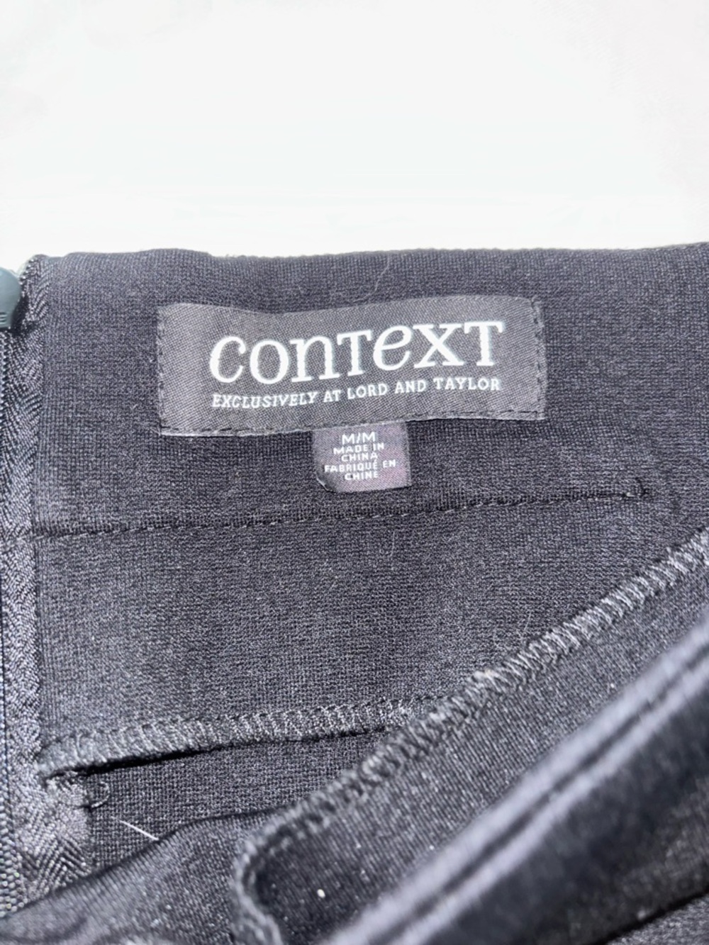 Context Lord & Taylor Black Pencil Skirt Size M Back Slit Mid-Length Career wear